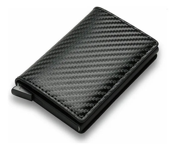 Billetera 1 Ranura Fibra de Carbon Negro