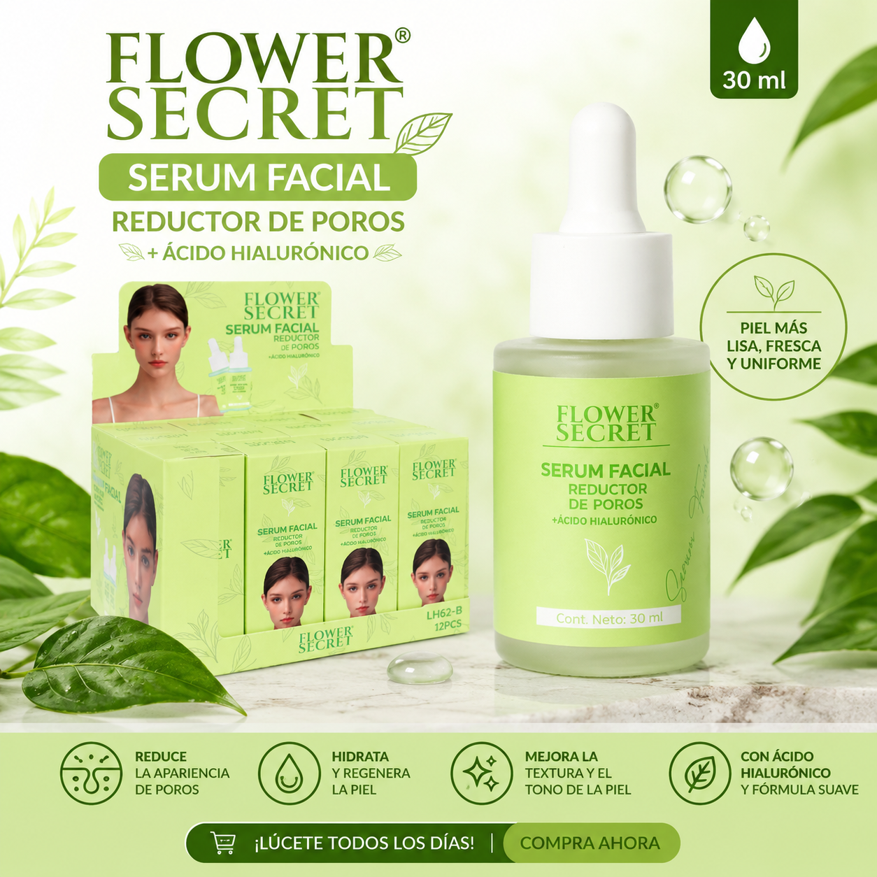 SERUM FACIAL REDUCTOR DE POROS 30ML